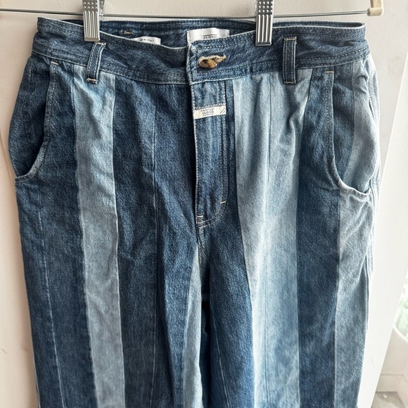 CLOSED two tone striped wide leg cropped jeans - Picture 8 of 10